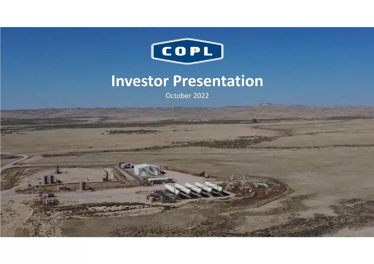 Canadian Overseas Petroleum Limited pitch deck slide 1 of 30