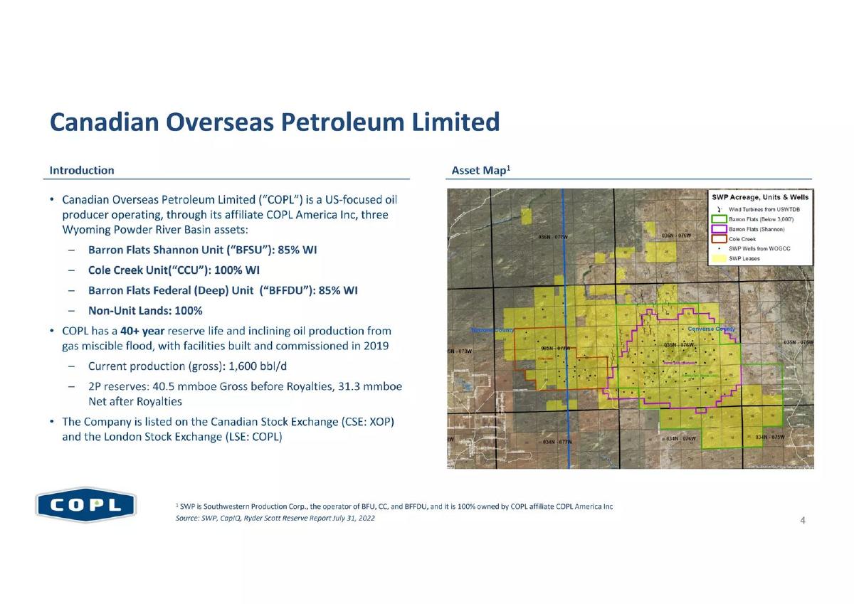 Canadian Overseas Petroleum Limited pitch deck slide 4 of 30
