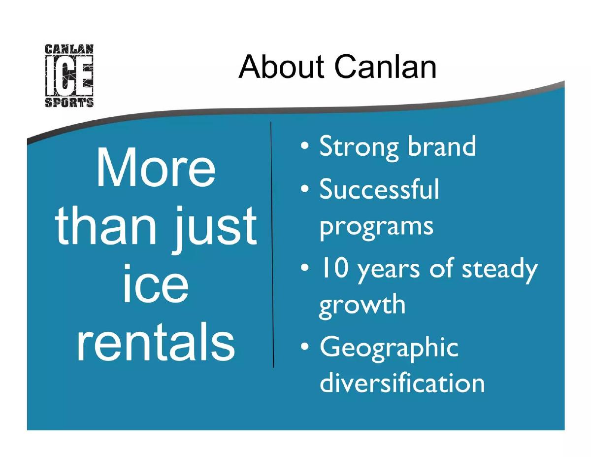 Canlan Ice Sports pitch deck slide 4 of 21