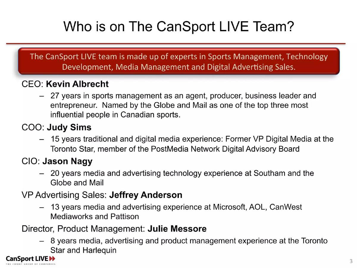CanSport LIVE pitch deck slide 3 of 20