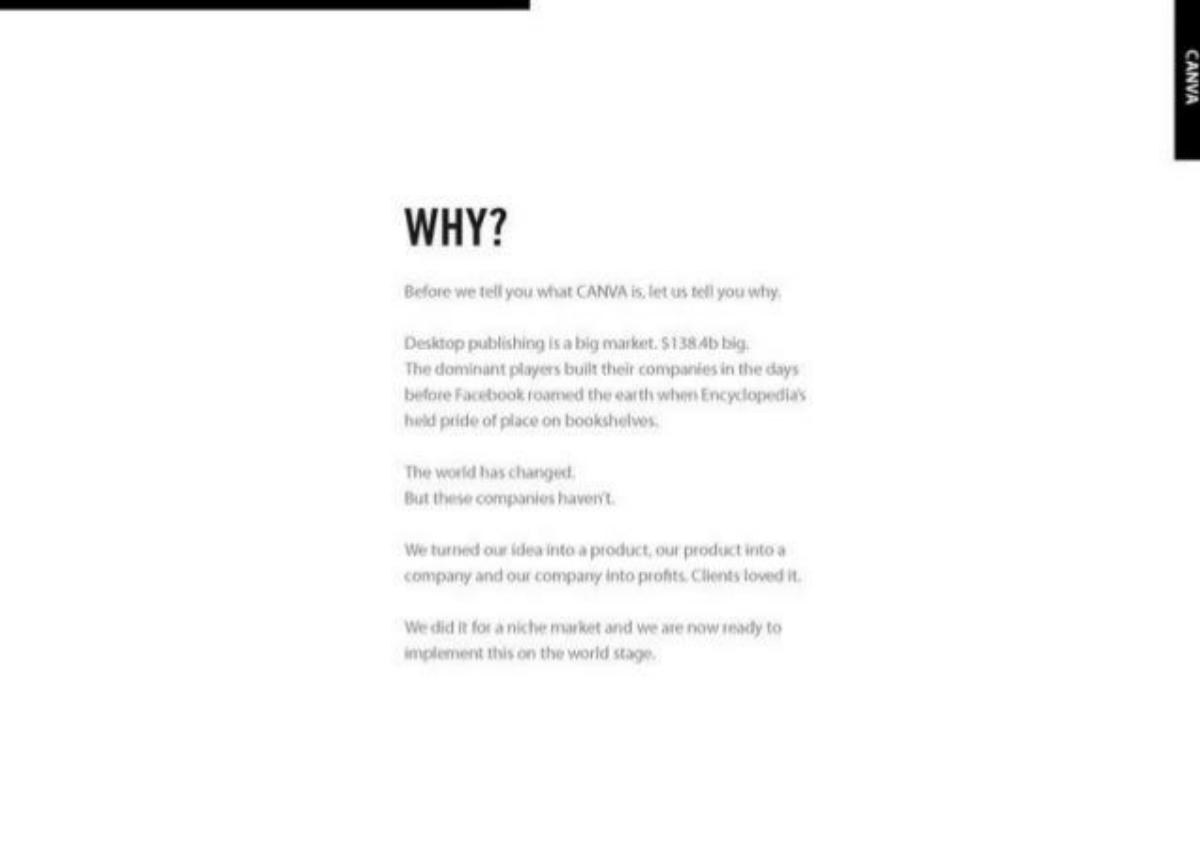 Canva pitch deck slide 2 of 12