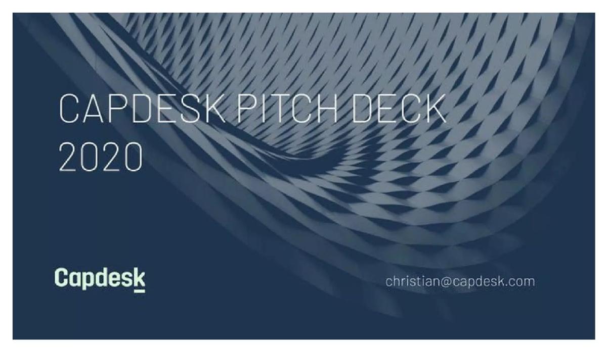 Capdesk pitch deck slide 1 of 19