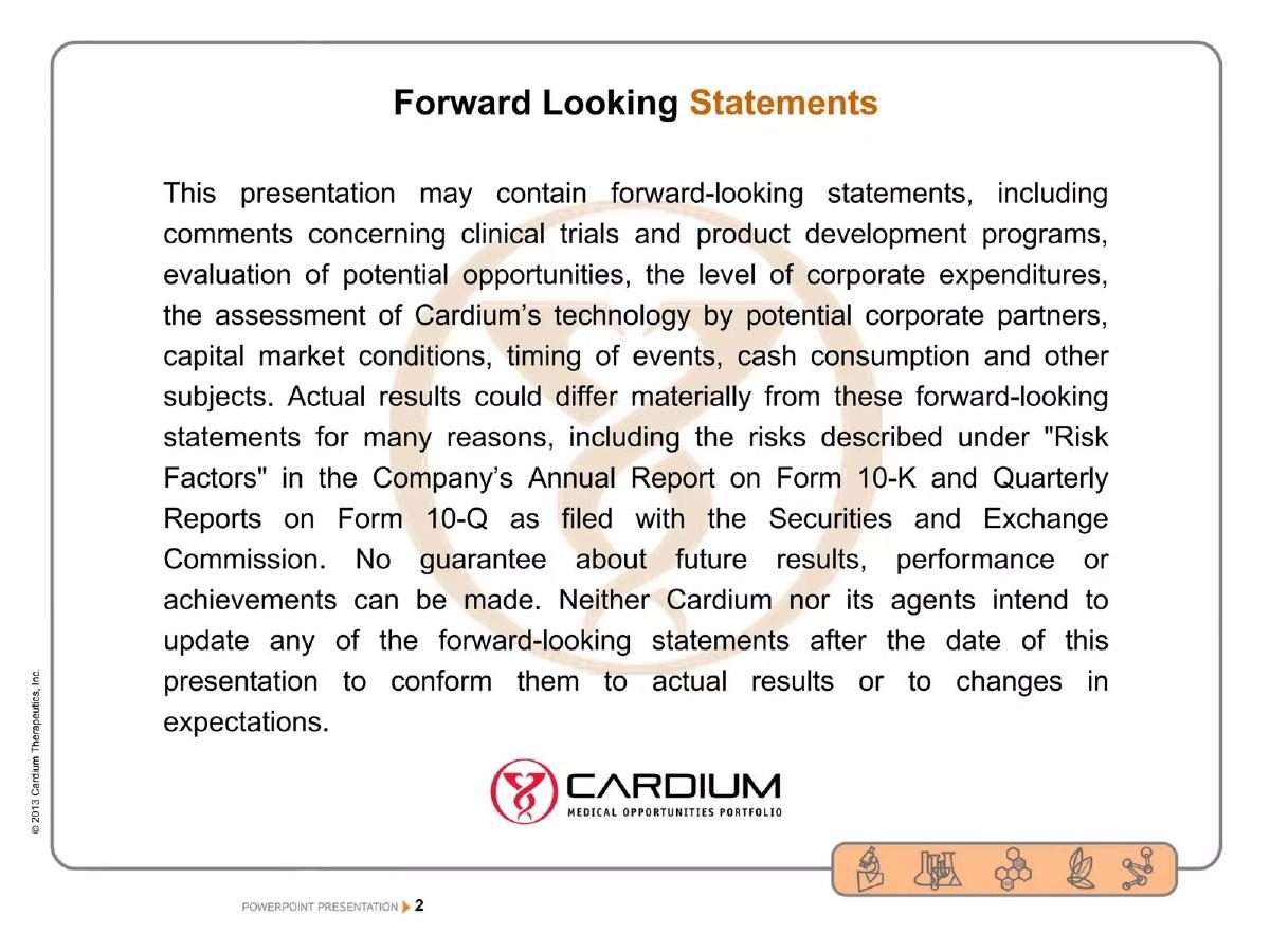 Cardium Therapeutics pitch deck slide 2 of 68