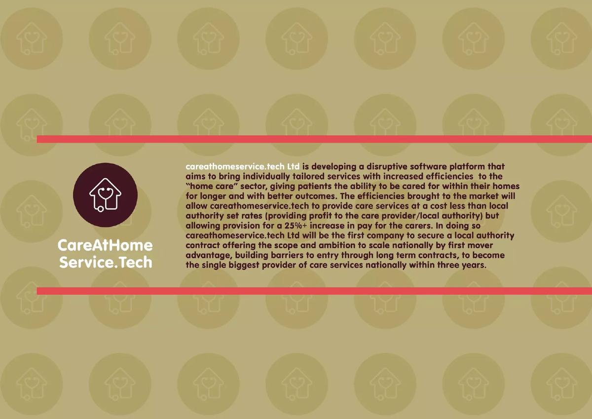 CareAtHomeService.Tech Ltd pitch deck slide 2 of 15