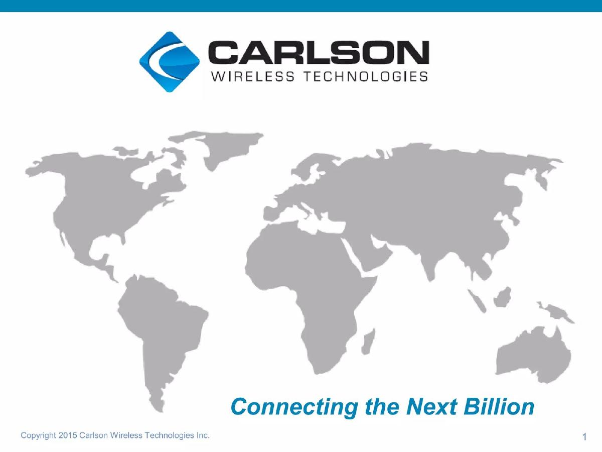 Carlson Wireless pitch deck slide 1 of 24