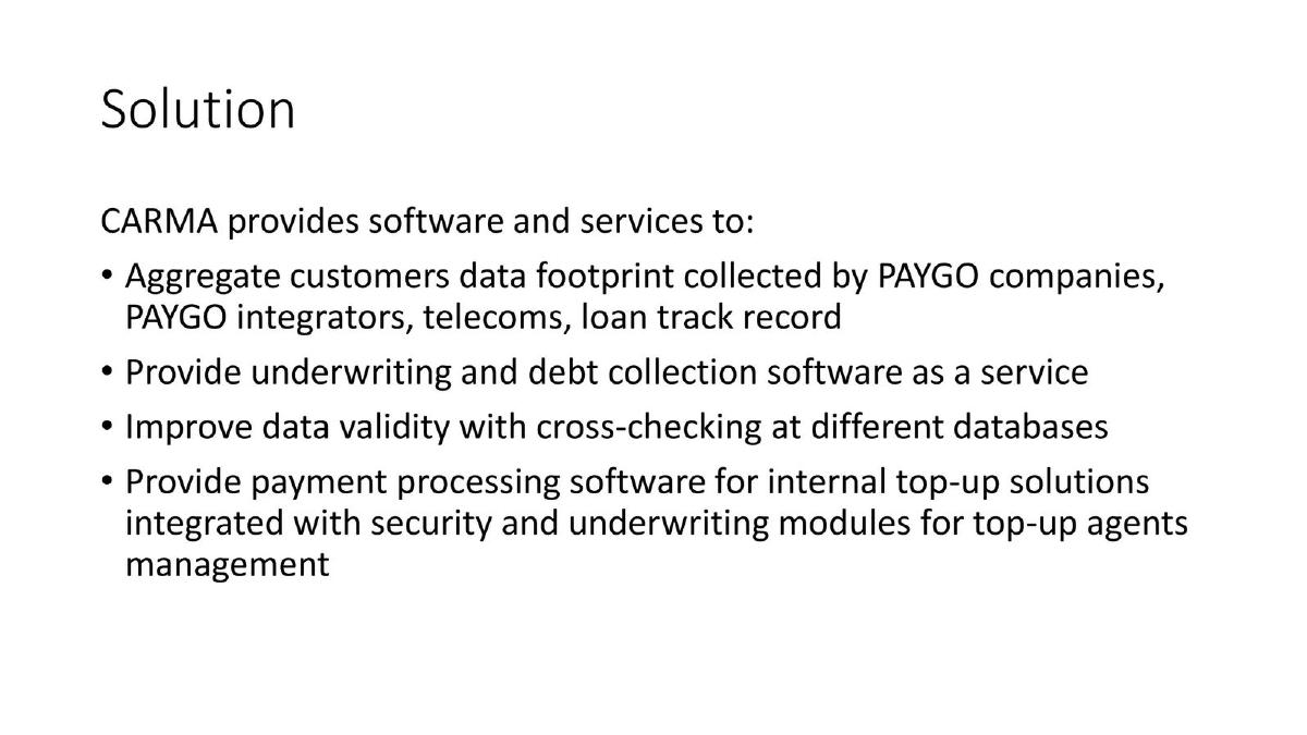 Carma pitch deck slide 4 of 13