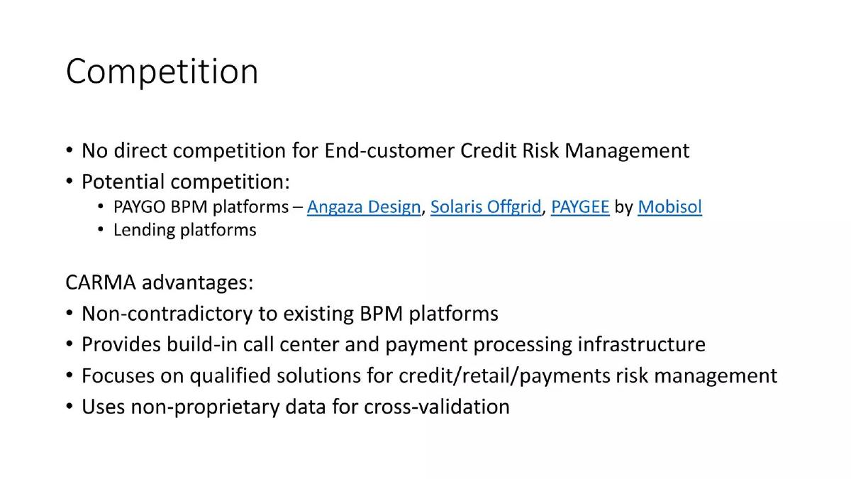 Carma pitch deck competition slide 8