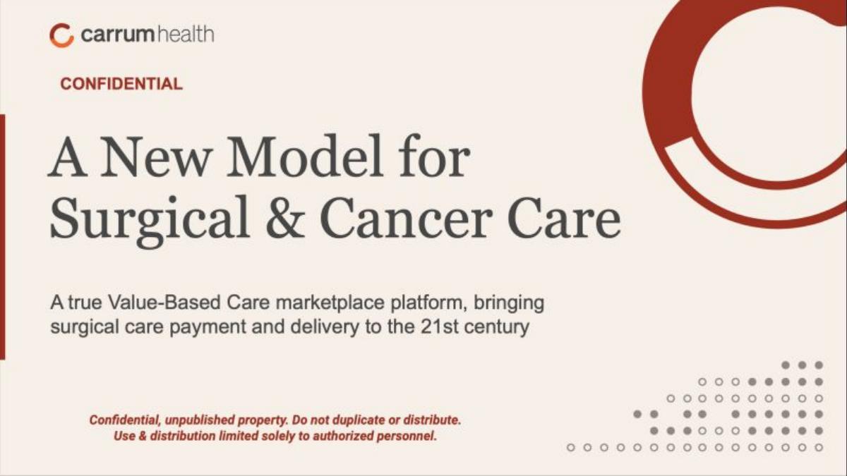 Carrum Health pitch deck slide 1 of 18