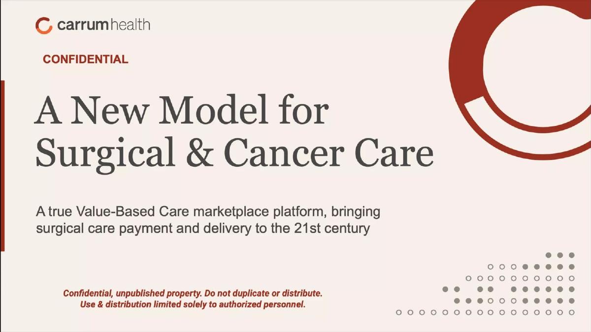 Carrum Health pitch deck slide 1 of 18