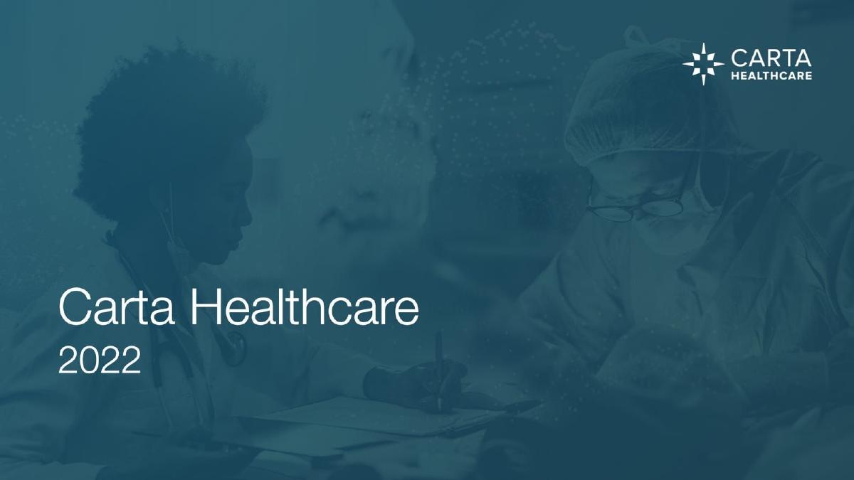 Carta Healthcare pitch deck slide 1 of 18