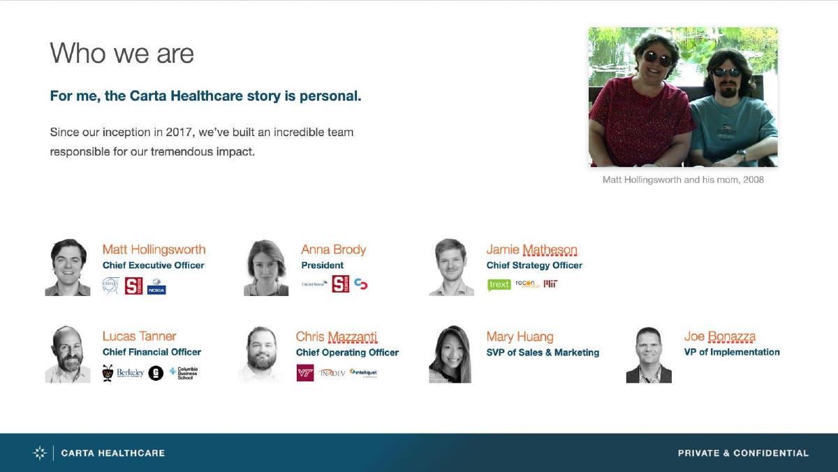 Carta Healthcare pitch deck slide 3 of 18