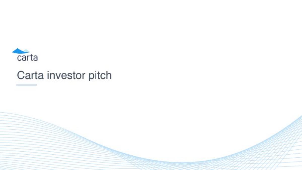 Carta pitch deck slide 1 of 23
