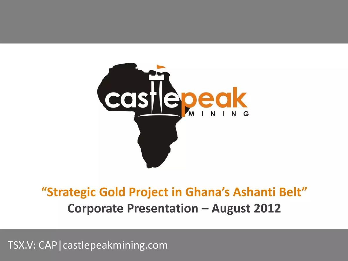 Castle Peak Mining Ltd. pitch deck slide 1 of 25