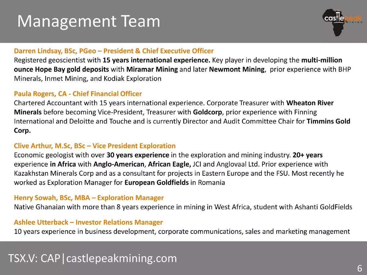 Castle Peak Mining Ltd. pitch deck slide 6 of 25