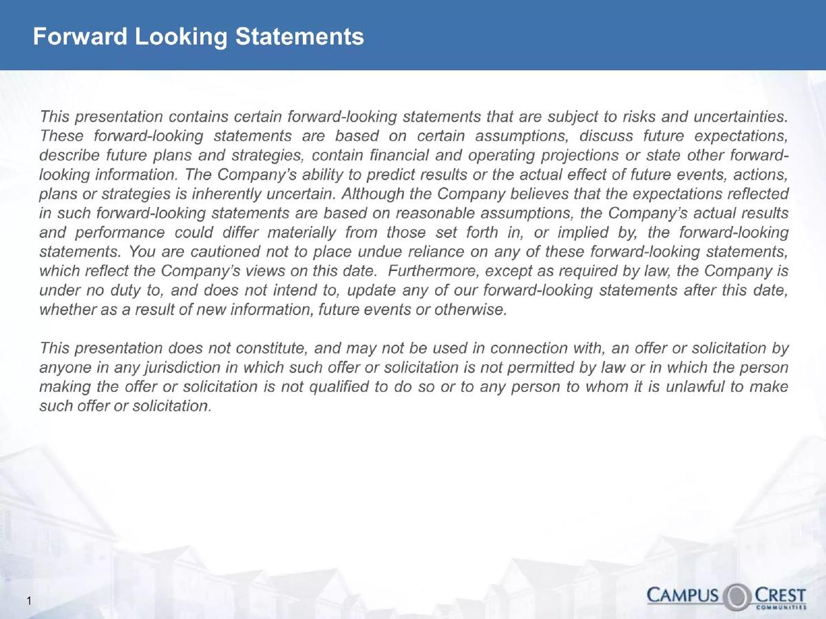 Campus Crest Communities pitch deck slide 2 of 21