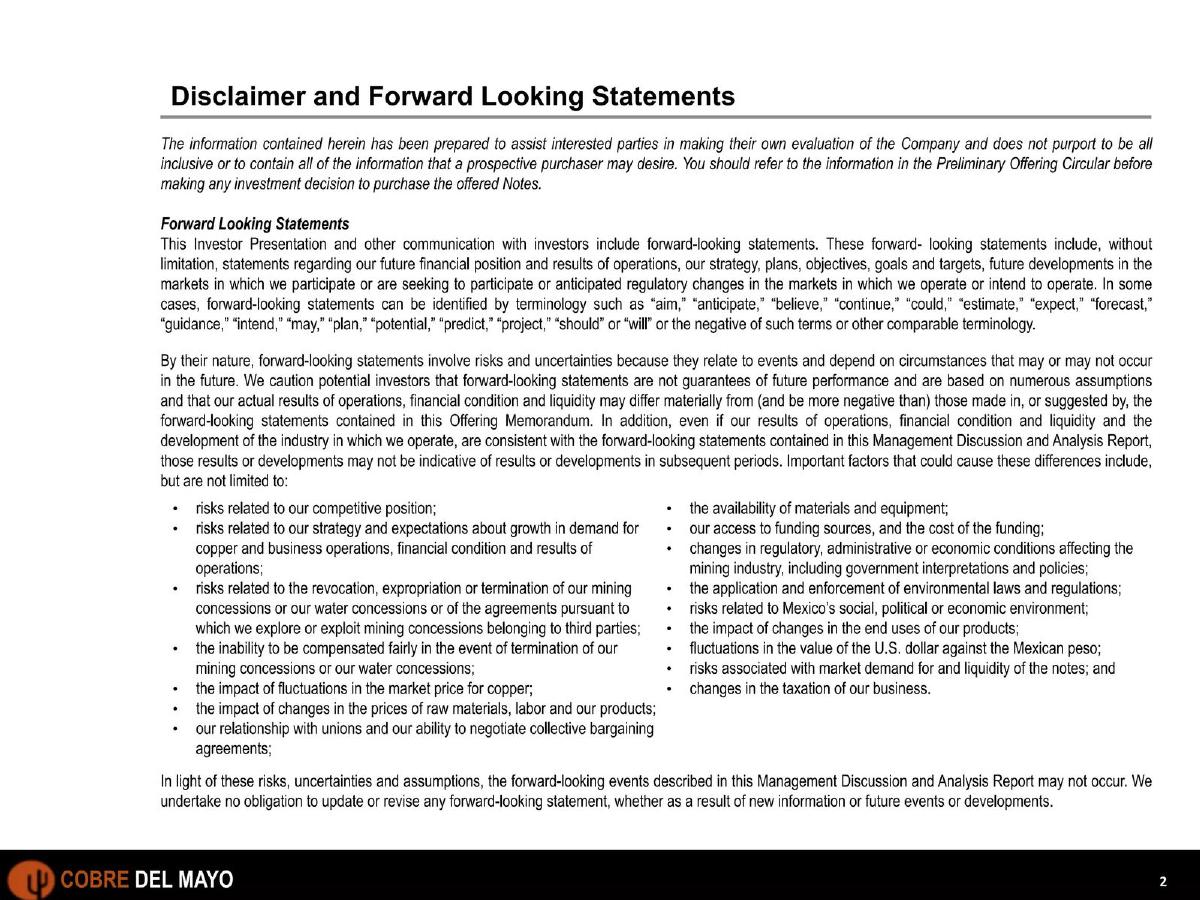 Cobre Del Mayo pitch deck slide 2 of 28
