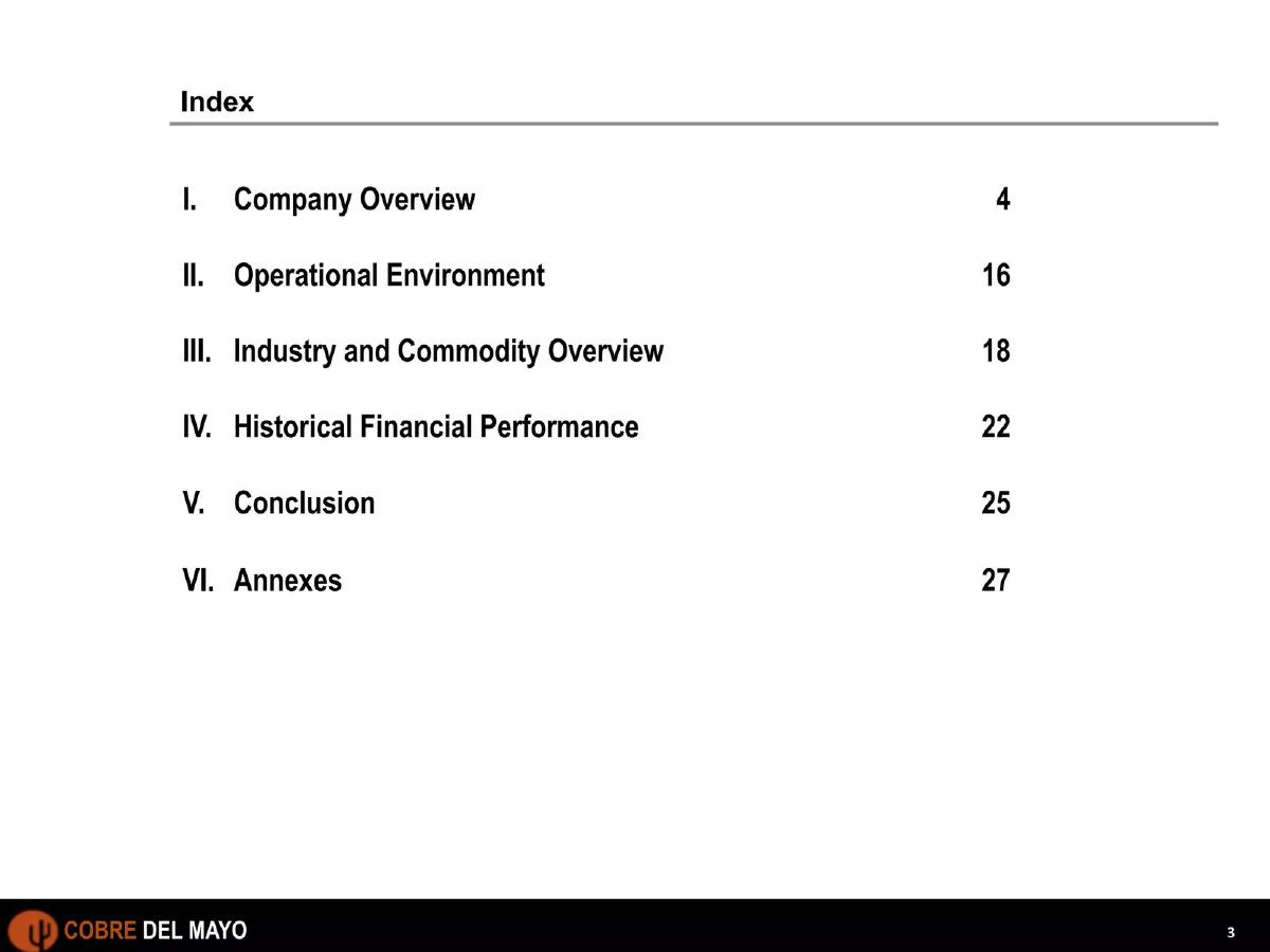 Cobre Del Mayo pitch deck slide 3 of 28