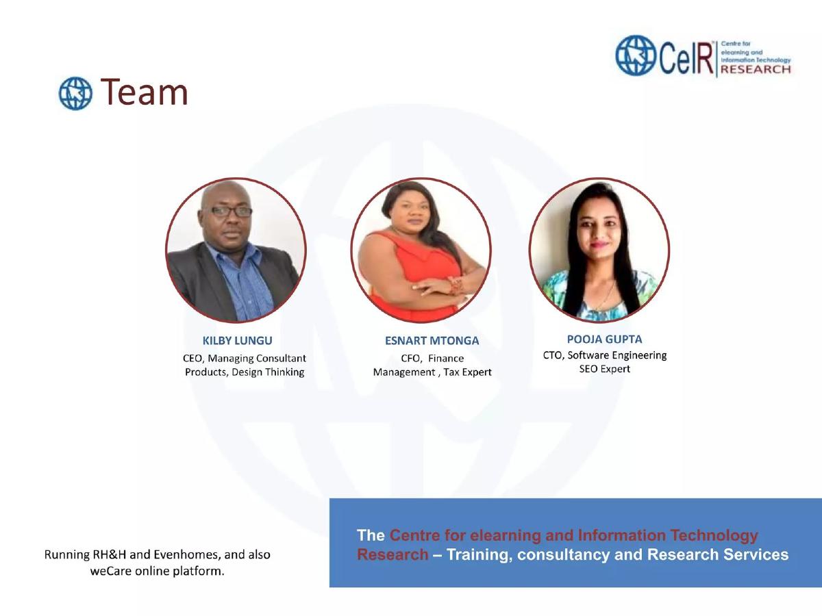 CeIR (Centre for elearning and Information Technology Research) pitch deck slide 2 of 12