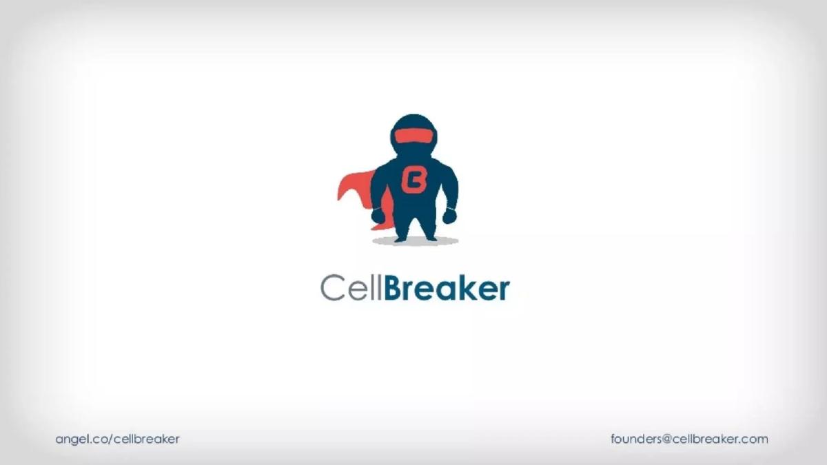 CellBreaker pitch deck slide 1 of 10