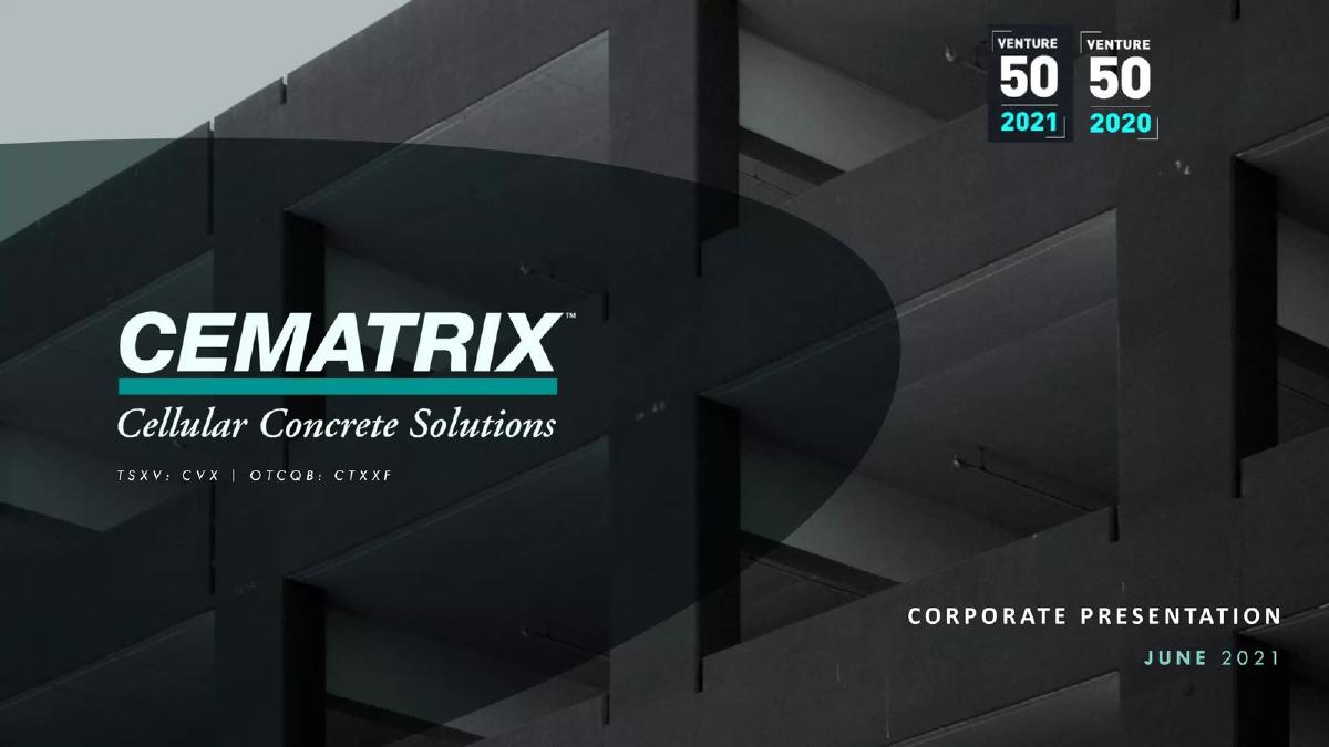 Cematrix pitch deck slide 1 of 42