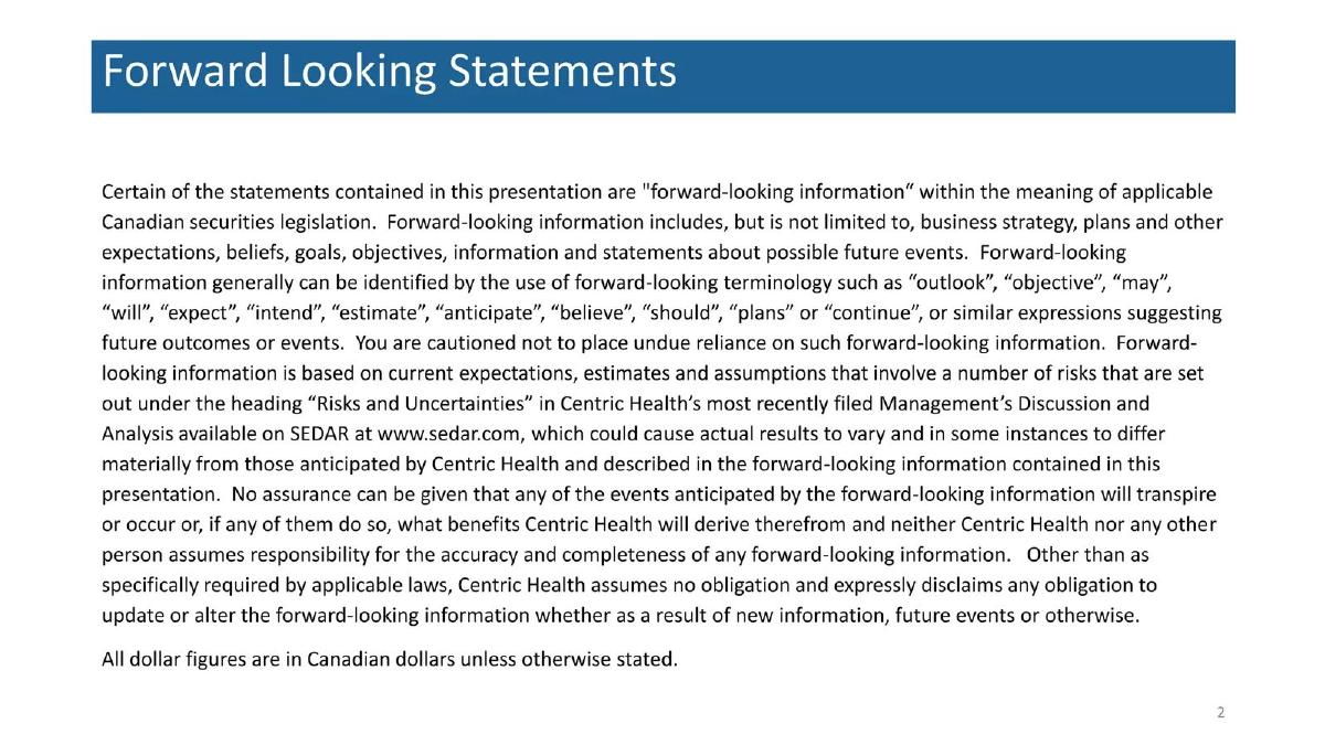 Centric Health Corporation pitch deck slide 2 of 25