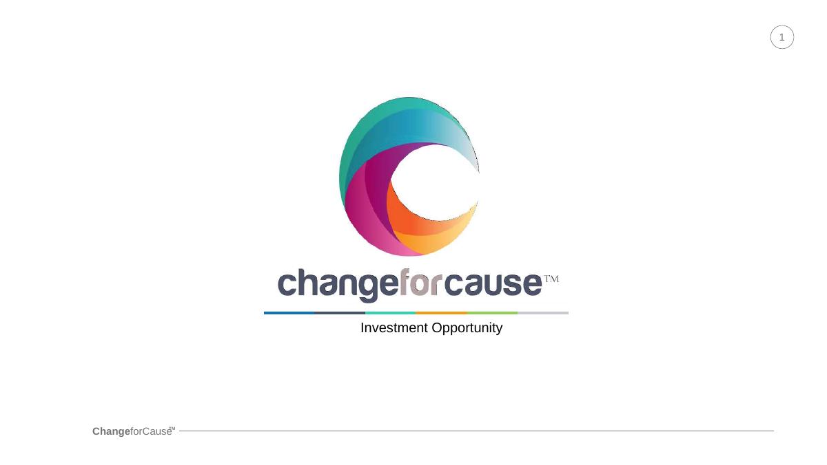 ChangeforCause pitch deck slide 1 of 11