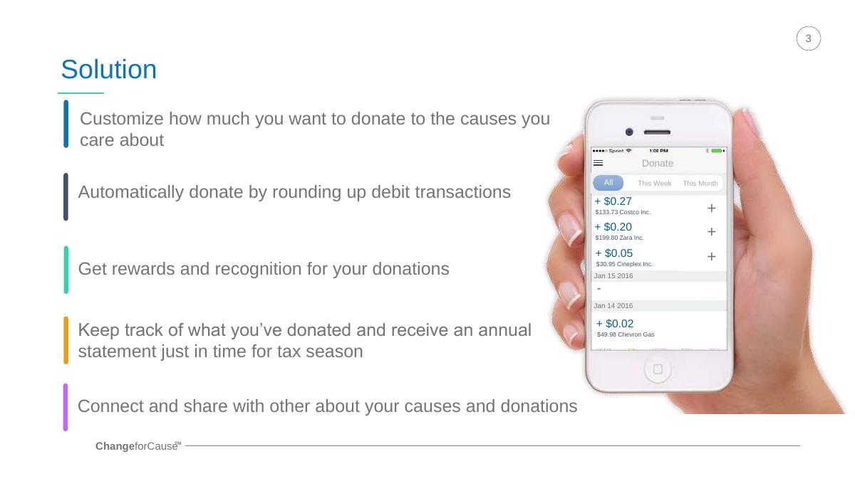 ChangeforCause pitch deck slide 3 of 11