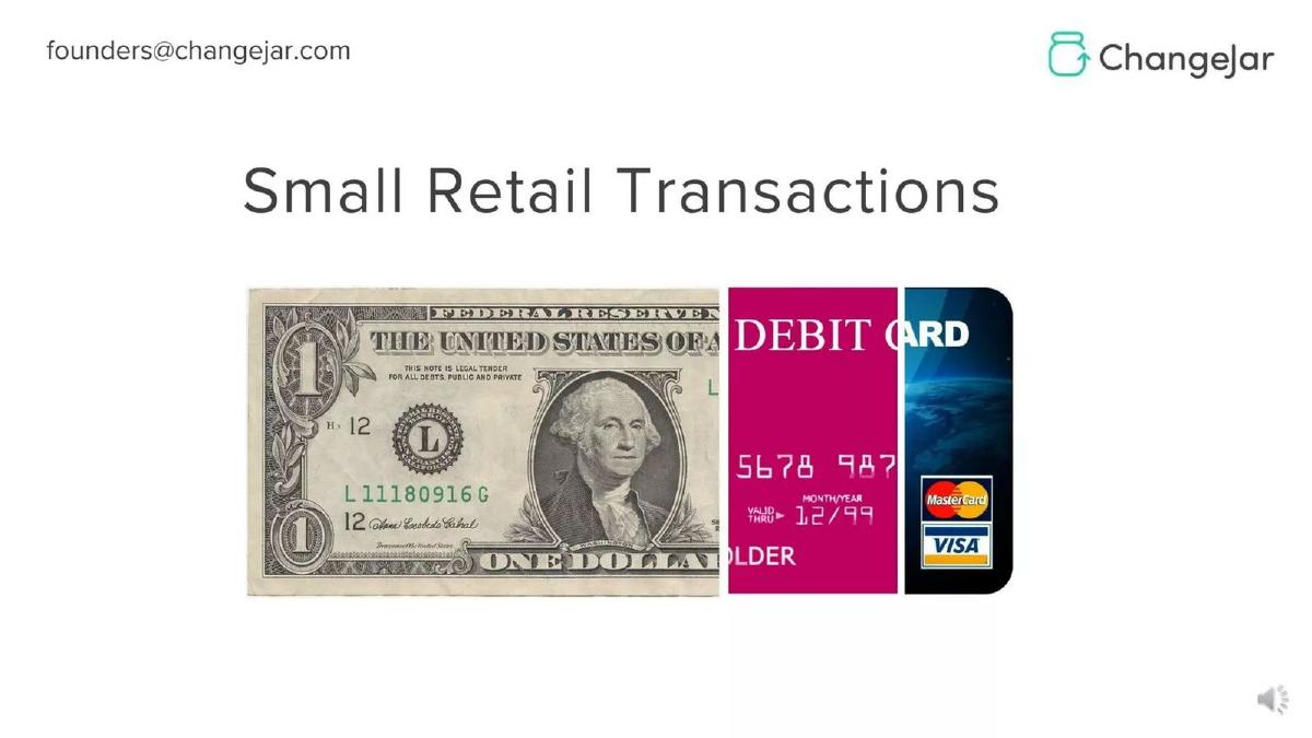 ChangeJar pitch deck slide 2 of 16