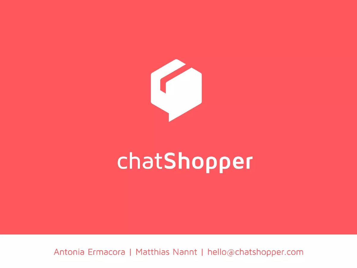chatShopper pitch deck slide 1 of 20