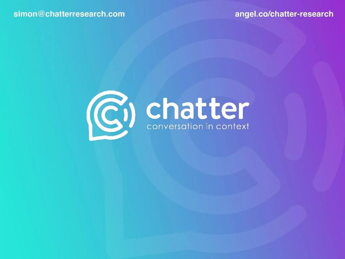 Chatter Research pitch deck slide 1 of 17