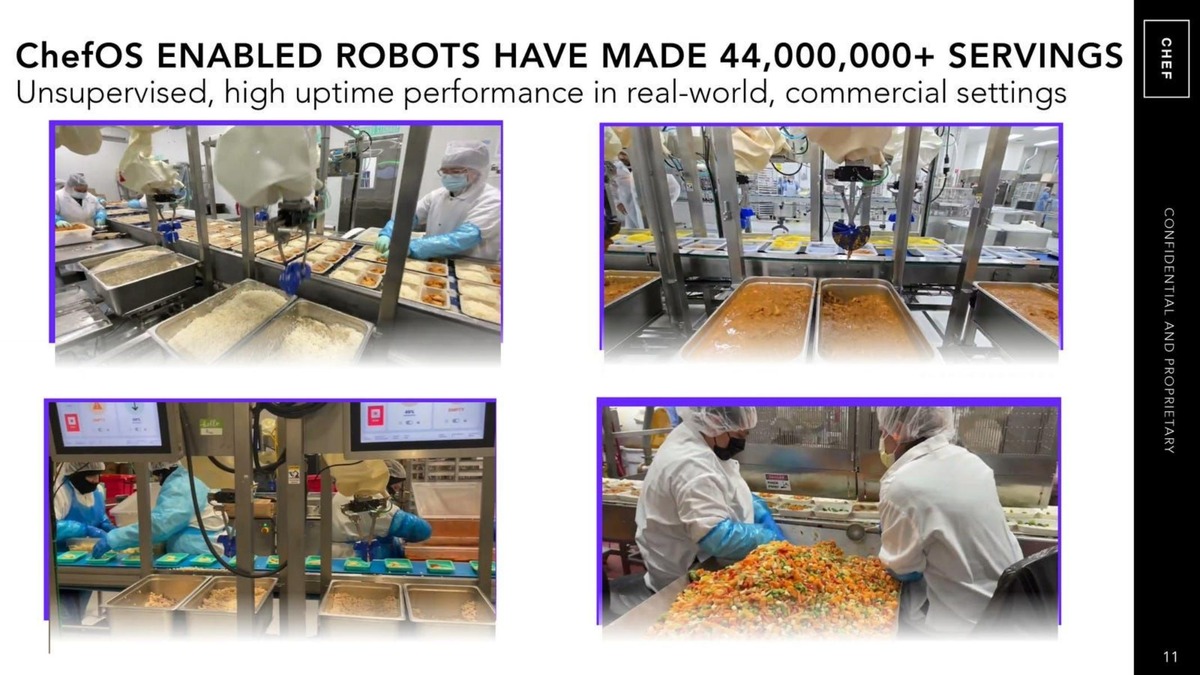 Chef Robotics pitch deck hardware field reliability slide 11
