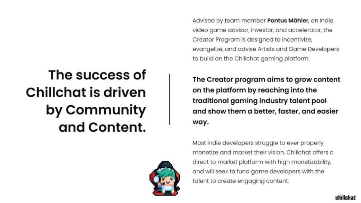 Chillchat pitch deck traction slide 10