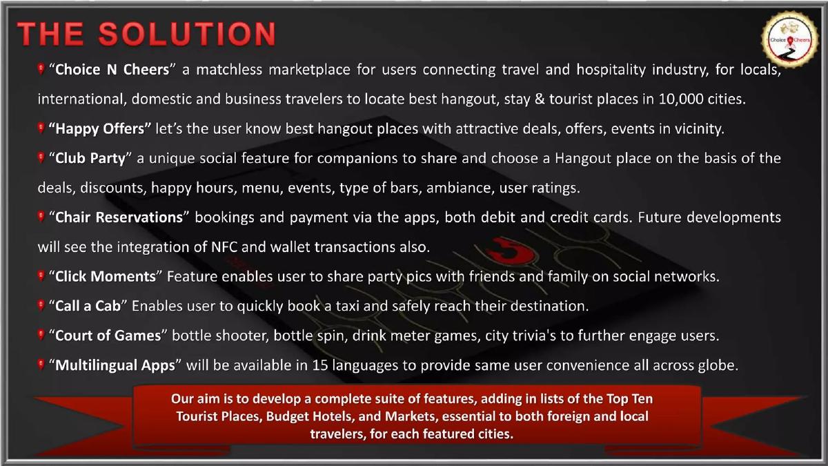 Choice N Cheers pitch deck slide 5 of 15