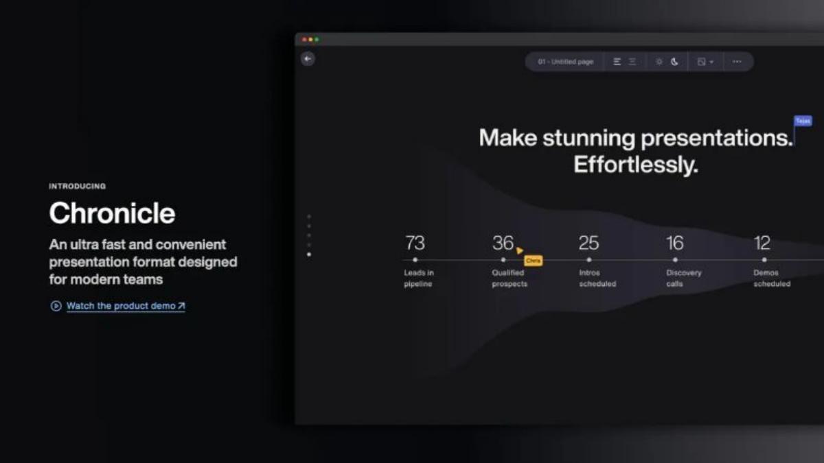 Chronicle pitch deck slide 3 of 9