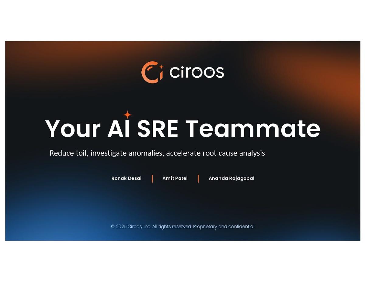 Ciroos pitch deck slide 1 of 11