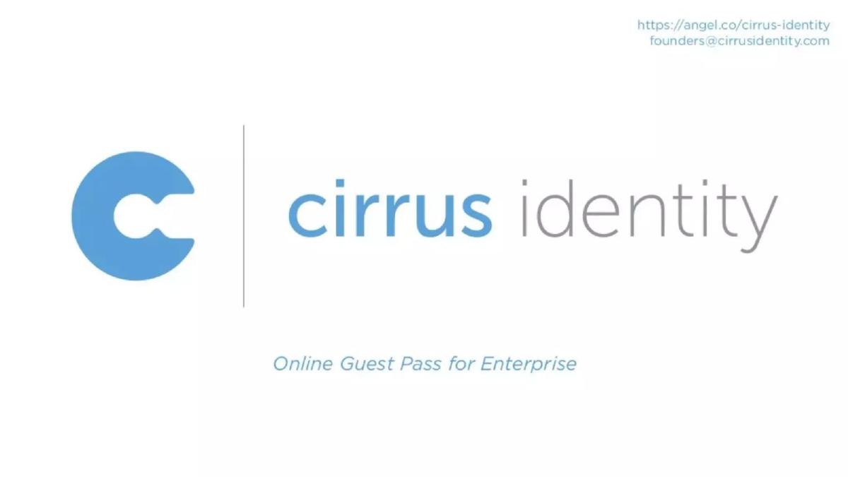 Cirrus Identity pitch deck slide 1 of 9