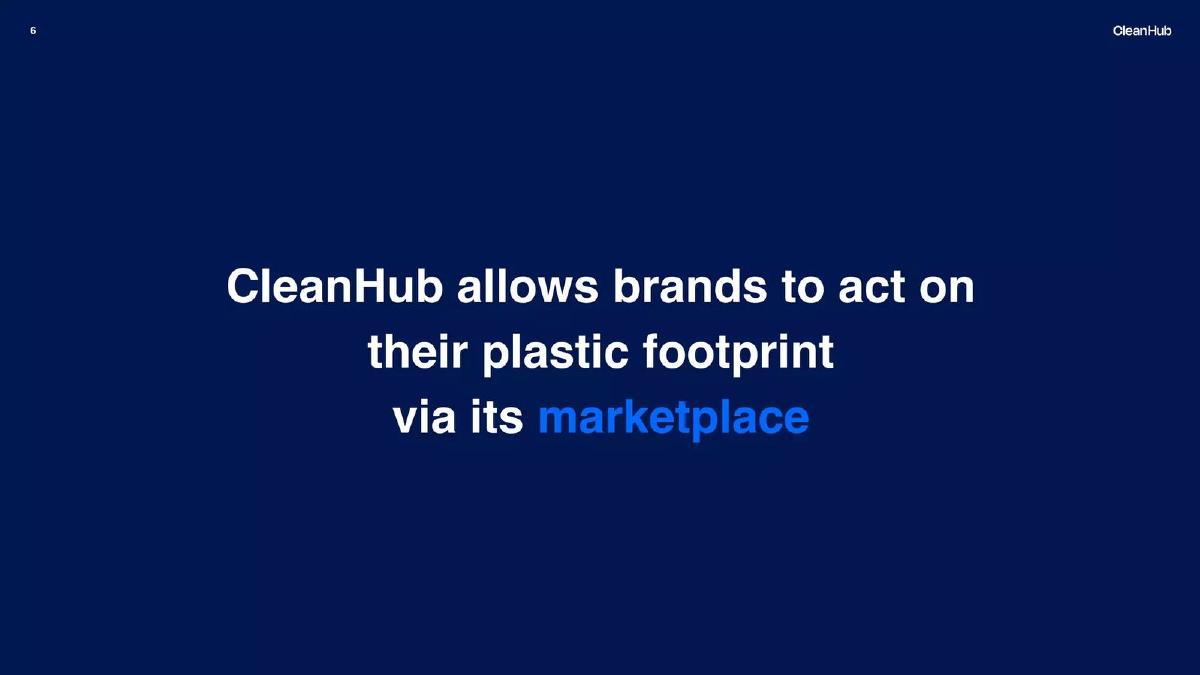 CleanHub pitch deck slide 6 of 12
