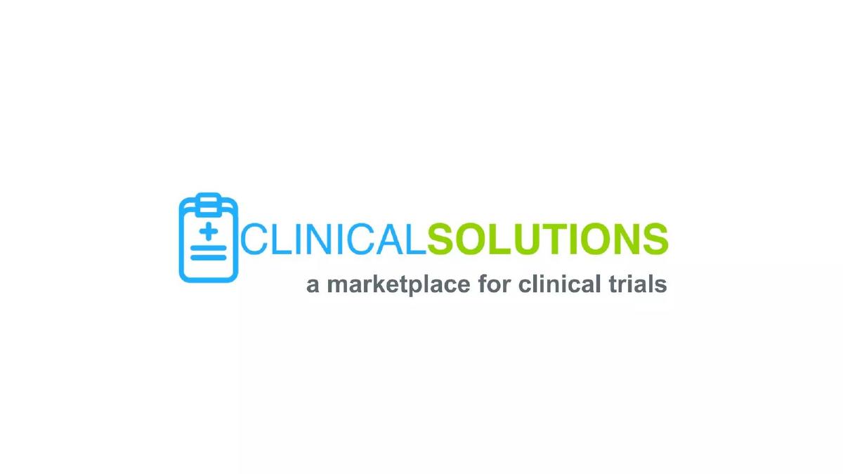 ClinicalSolutions.io pitch deck slide 1 of 9