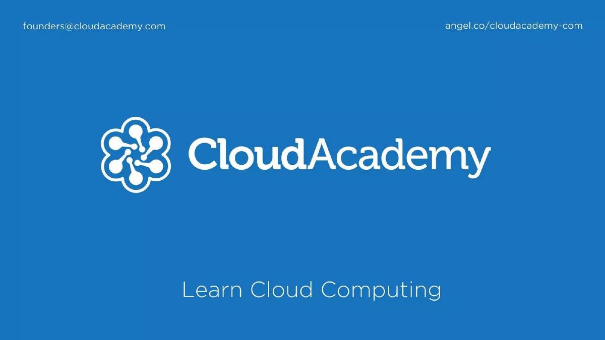 CloudAcademy pitch deck slide 1 of 16