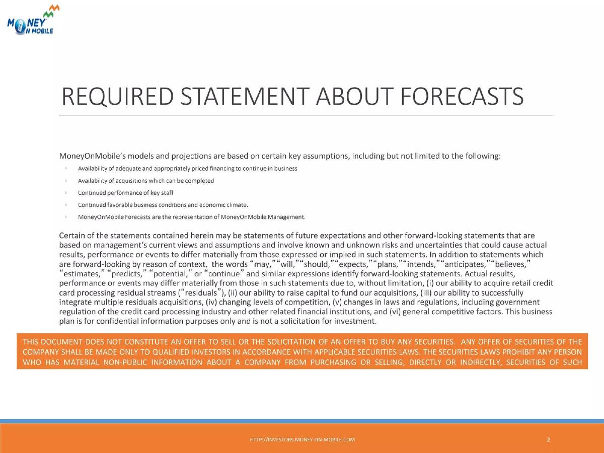 MoneyOnMobile (CLPI) pitch deck slide 2 of 24