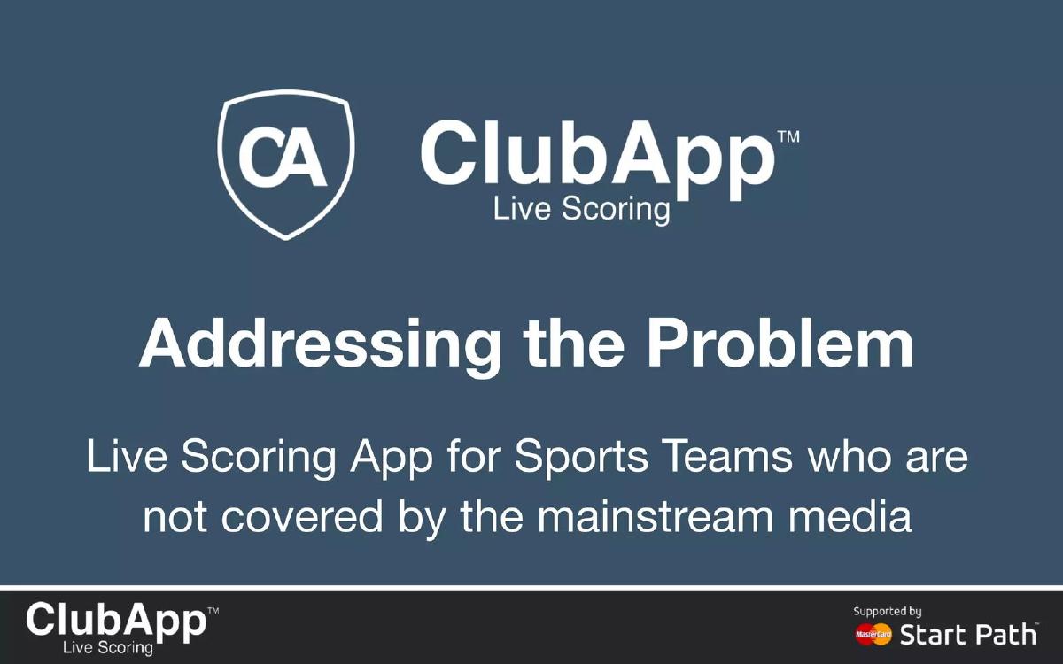 ClubApp pitch deck slide 2 of 17