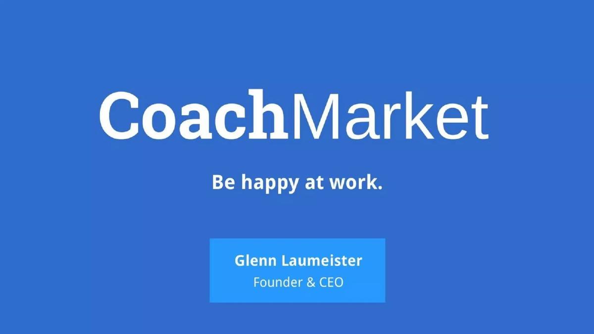 CoachMarket pitch deck slide 1 of 14