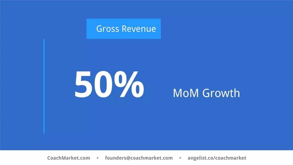 CoachMarket pitch deck slide 3 of 14