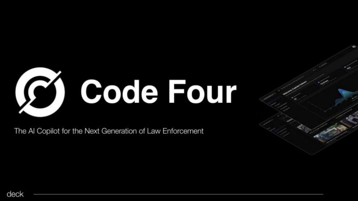 Code Four pitch deck slide 1 of 8