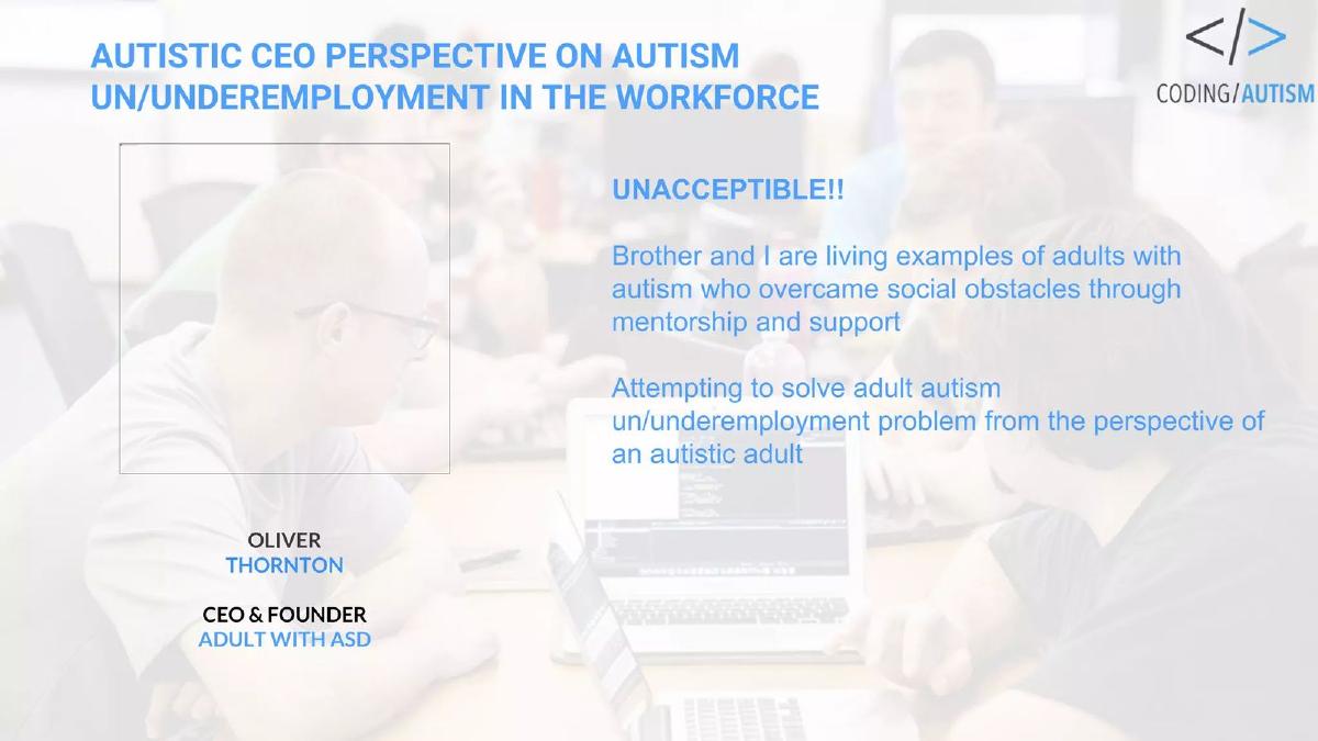 Coding Autism pitch deck slide 3 of 19