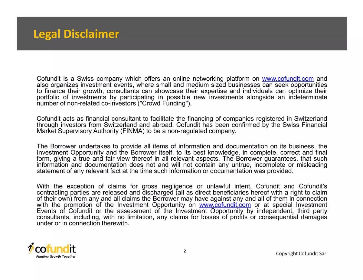 Cofundit pitch deck slide 2 of 19