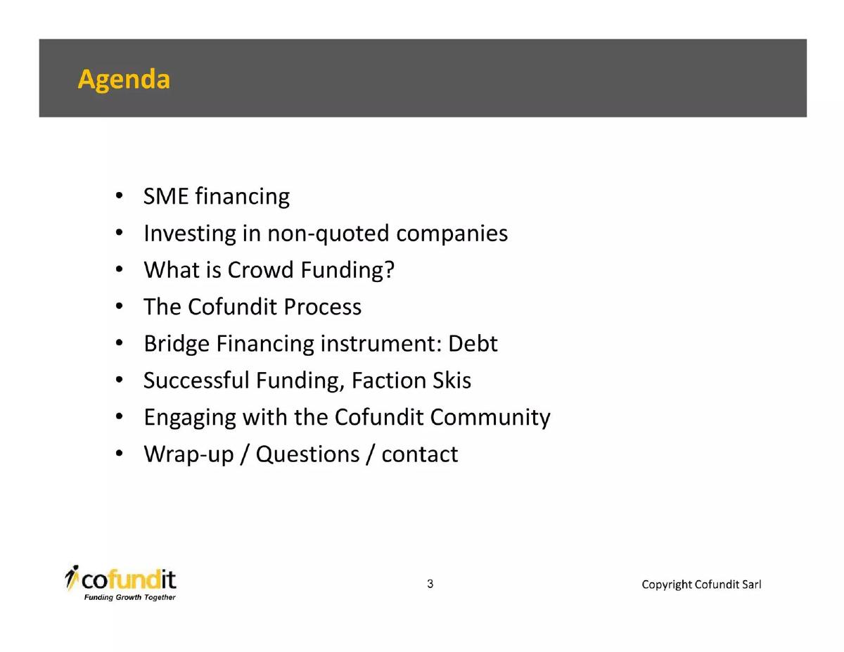 Cofundit pitch deck slide 3 of 19