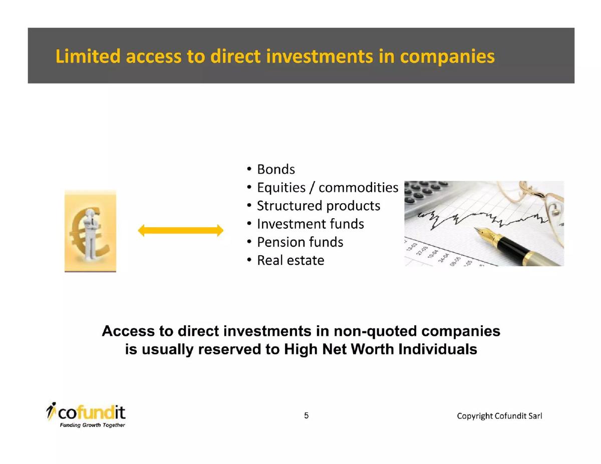 Cofundit pitch deck slide 5 of 19