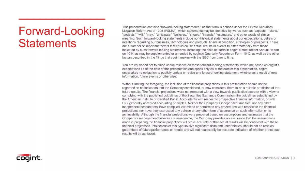 Cogint pitch deck slide 2 of 21