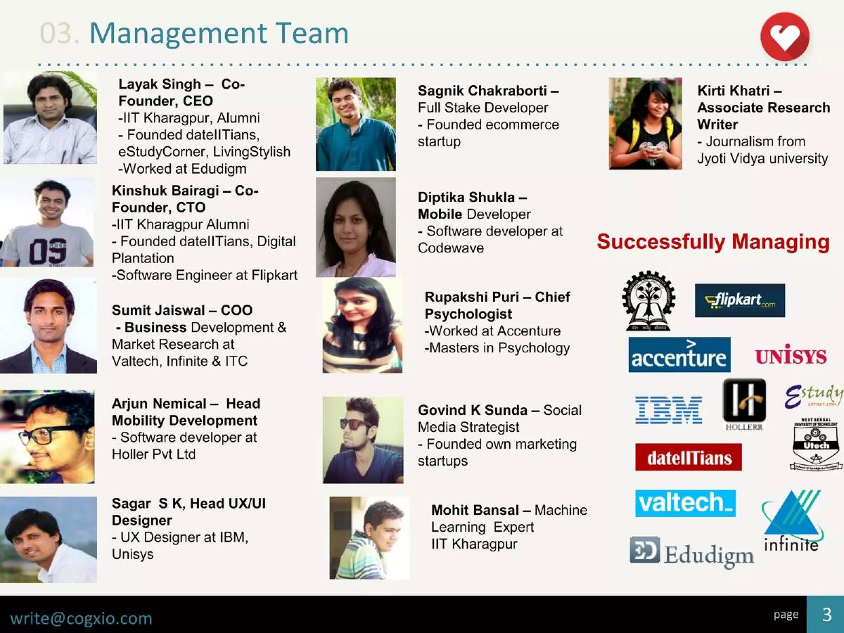 Cogxio (formerly DateIITians) pitch deck slide 4 of 23